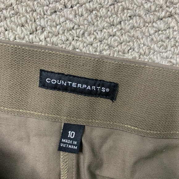 Counterparts Womens Pants Size 10 Brown Straight Leg Slimming Sensations Cropped - Picture 10 of 13
